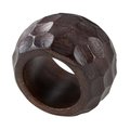 Saro Lifestyle SARO NR180.CF Mango Wood Napkin Ring with Chunky Design  Coffee - Set of 4 NR180.CF